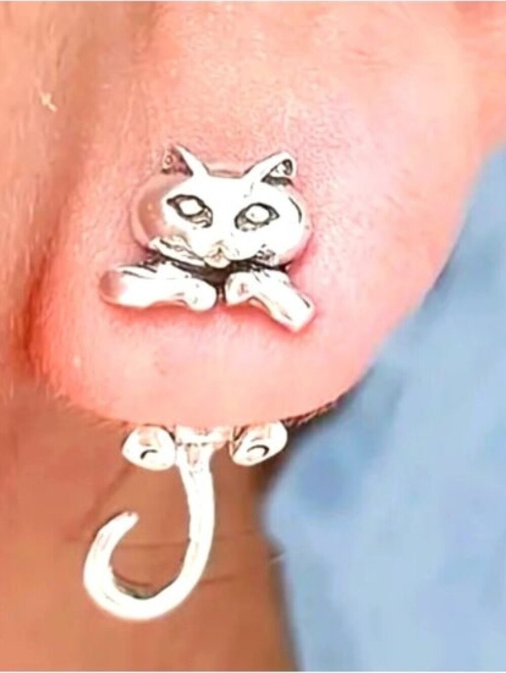 Cat Collar Earrings Silver Plated ER